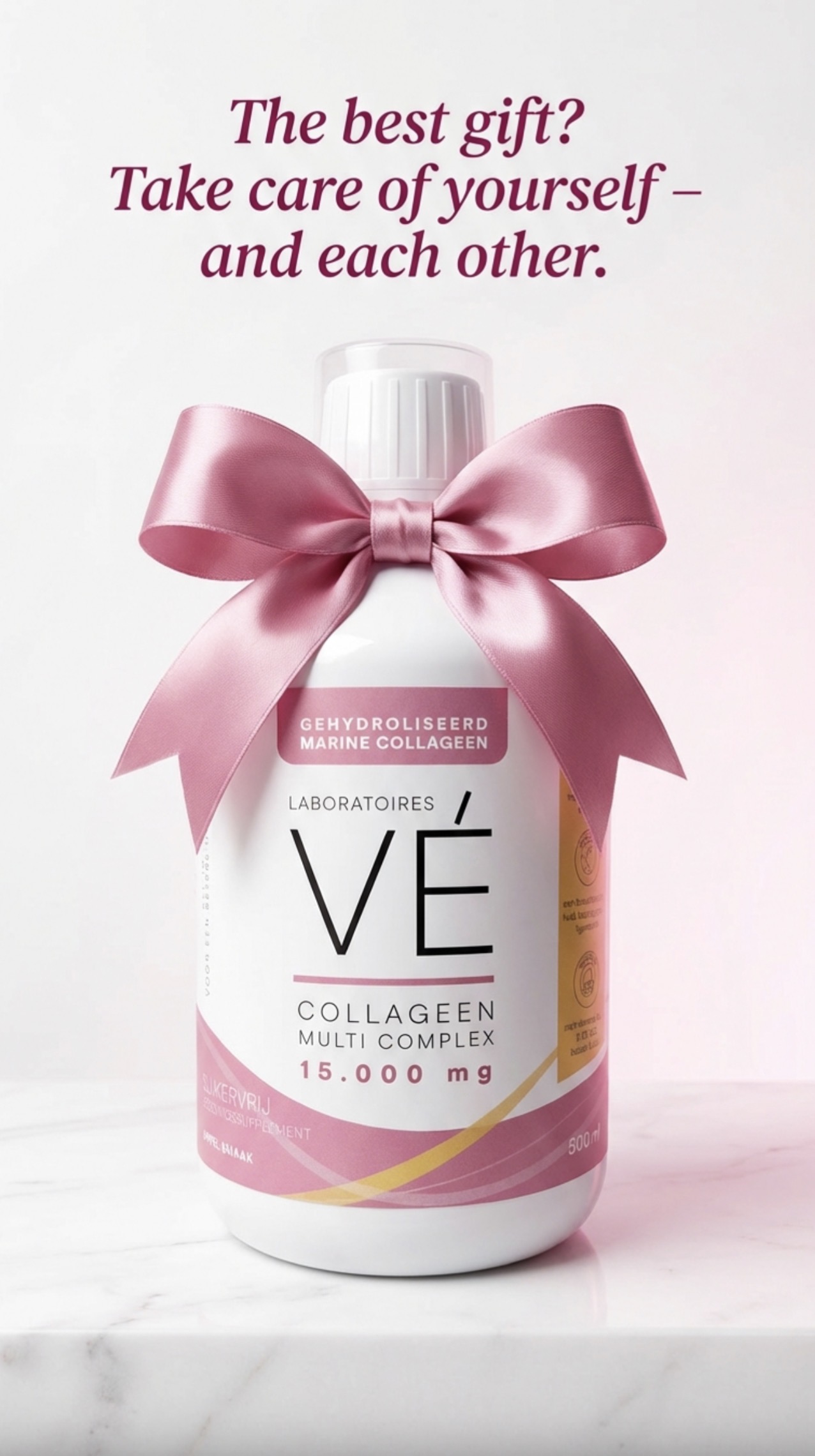 Fles met strik – Gezondheid in een strik